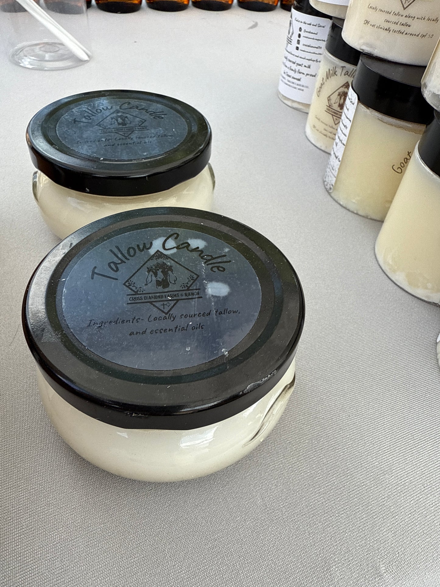 Warming tallow candle